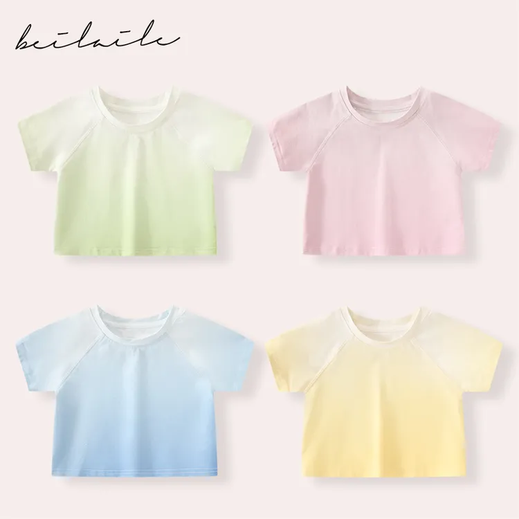 【渐变短袖T恤   】婴儿装男女童T恤休闲宝宝长袖打底衫夏C28