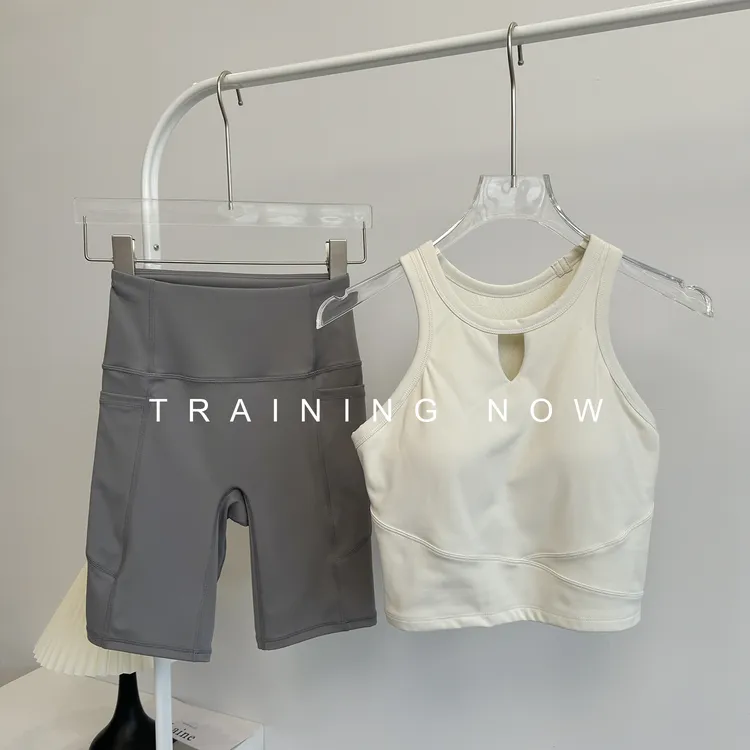 健身套装女夏季高级感一体式瑜伽背心外穿裸感提臀跑步运动骑行裤