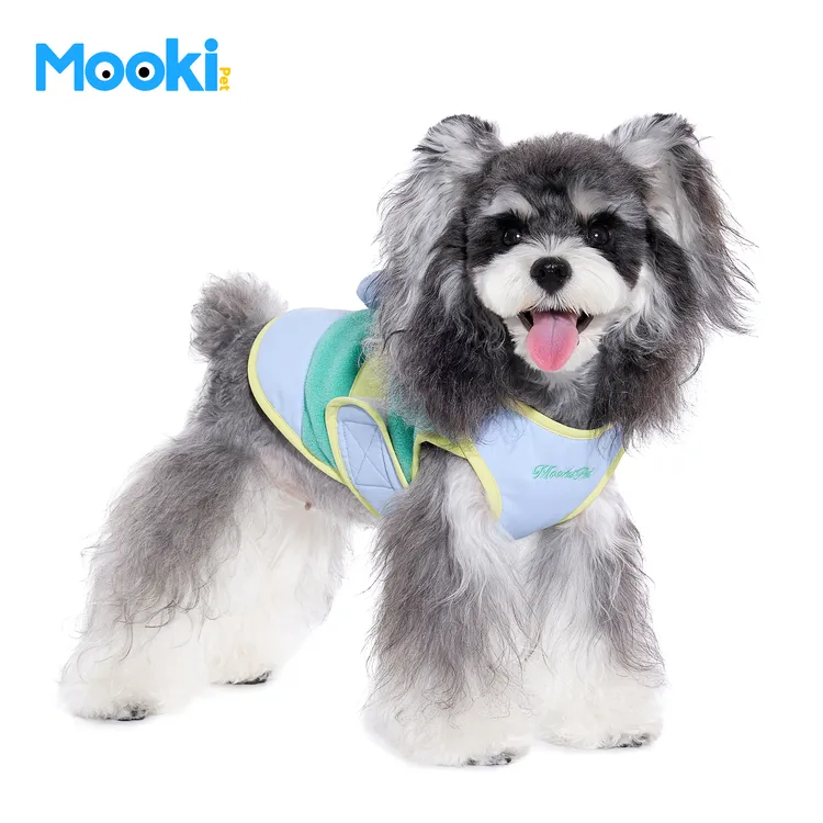 mookipet宠物狗狗衣服比熊雪纳瑞冬季可牵引摇粒绒马甲冬天保暖