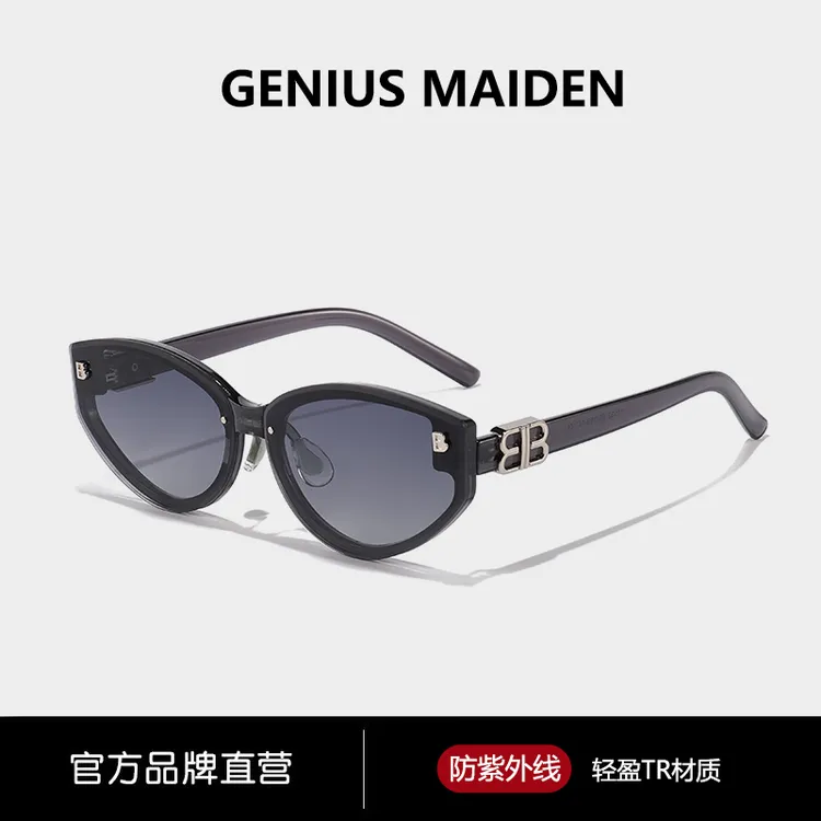 GENIUS MAIDEN女士复古猫眼太阳镜防紫外线显脸小墨镜时尚百搭潮