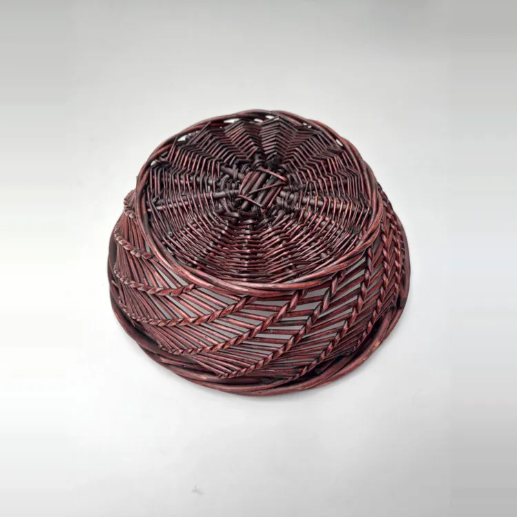 火锅店家用防烫蔬菜砂锅水果盘藤篮手工篮防创意篮防圆形