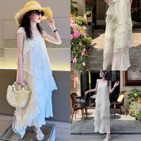 【小丸子】一家三四口亲子装蕾丝气质长裙白雪公主中长款显瘦连衣裙