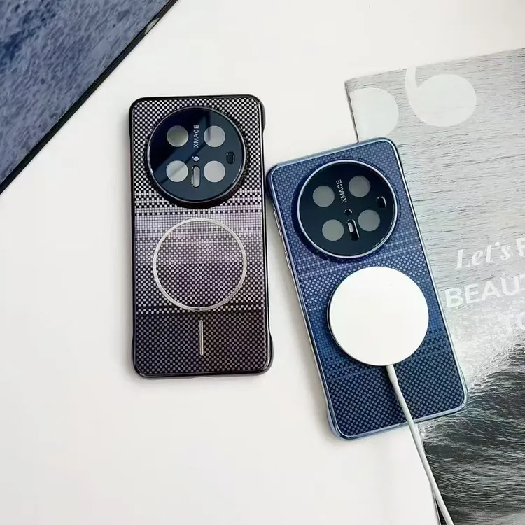 凯夫拉无边框适用华为mate60pro/70pro/60/p70ultra手机壳p70磁吸