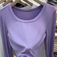 长袖圆领磨毛德绒打底衫T恤女秋冬新款显瘦休闲百搭洋气上衣大码