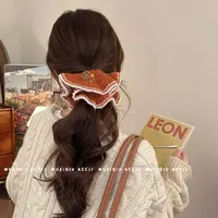 木子秋韩系慵懒风毛线针织小熊大肠发圈高端时髦洋气甜美可爱发饰