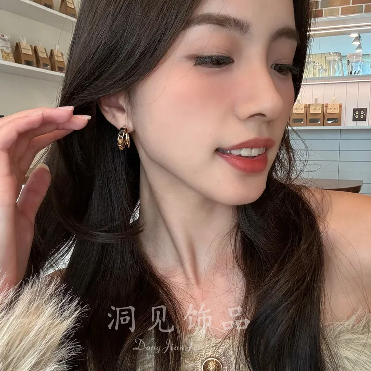 铜合金合成锆石耳饰 【紫涩】2025秋冬新款耳饰轻奢气质百搭ES1372