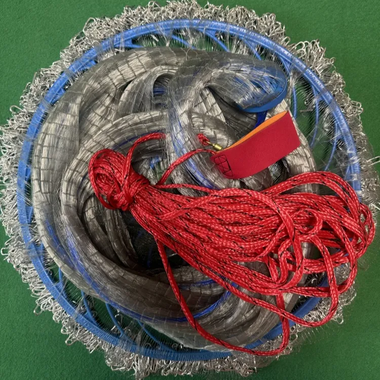 高强灰鱼丝加粗飞盘撒网手抛网渔网捕鱼网焊接铁链网红撒网易抛网