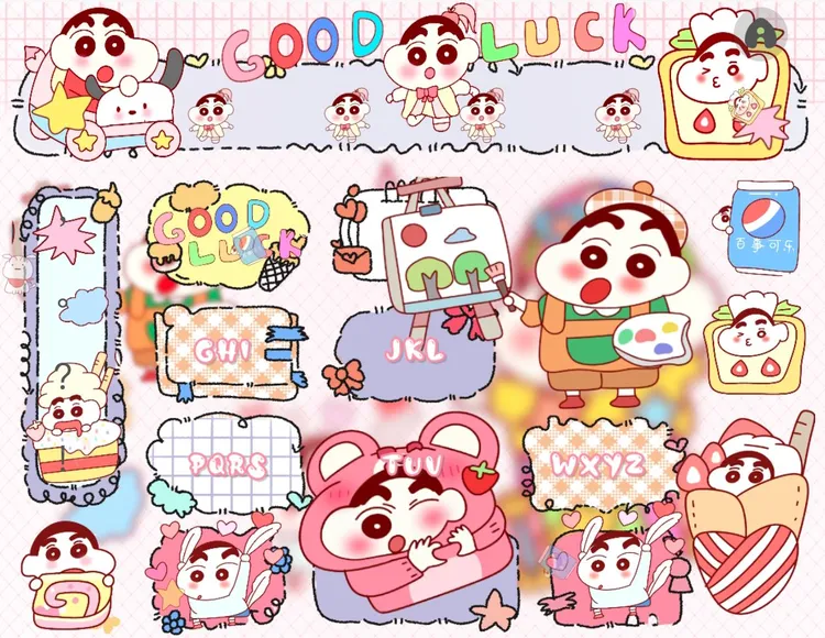 【 蜡笔小新芝士版 带背景图 】/苹果安卓百度输入法双色键盘