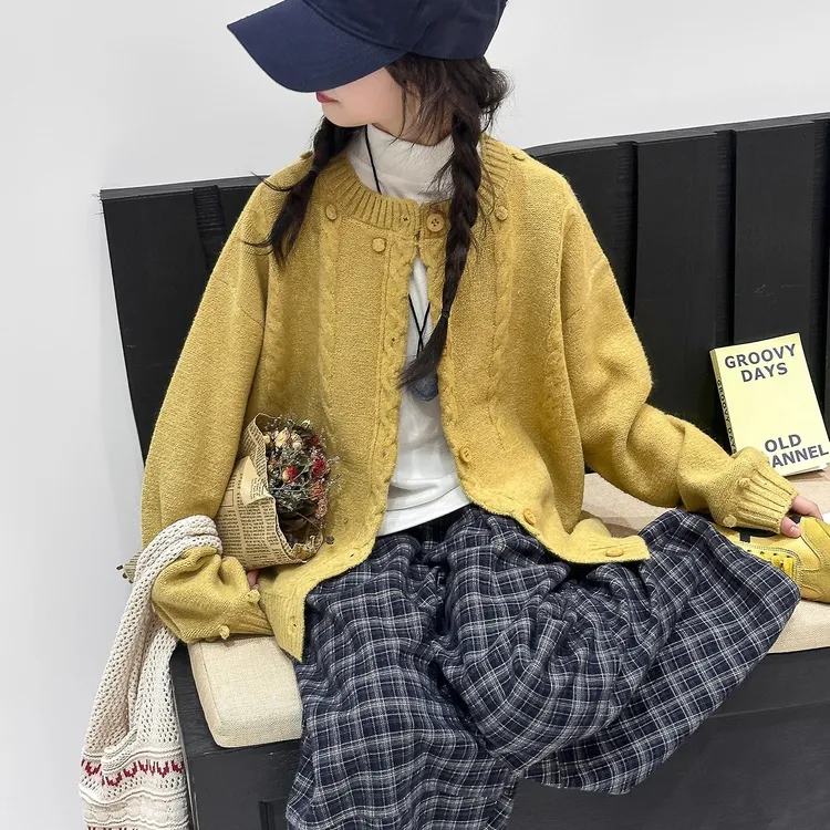 女童针织外套2025新款秋季洋气女大童超好看韩系毛衣儿童秋装毛衣