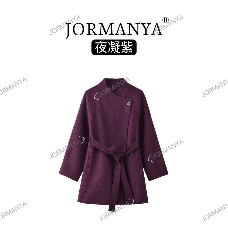  “贵奢级琥珀流光”~腰带细节拉满！秋冬双面羊毛气质简约大衣外套