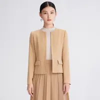 【晨粉专享价】【绵羊毛】秋季商场同款气质时尚简约亲肤外套女