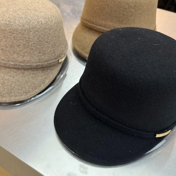 小香风盆帽女秋冬季简约优雅双圆管骑士帽小檐帽