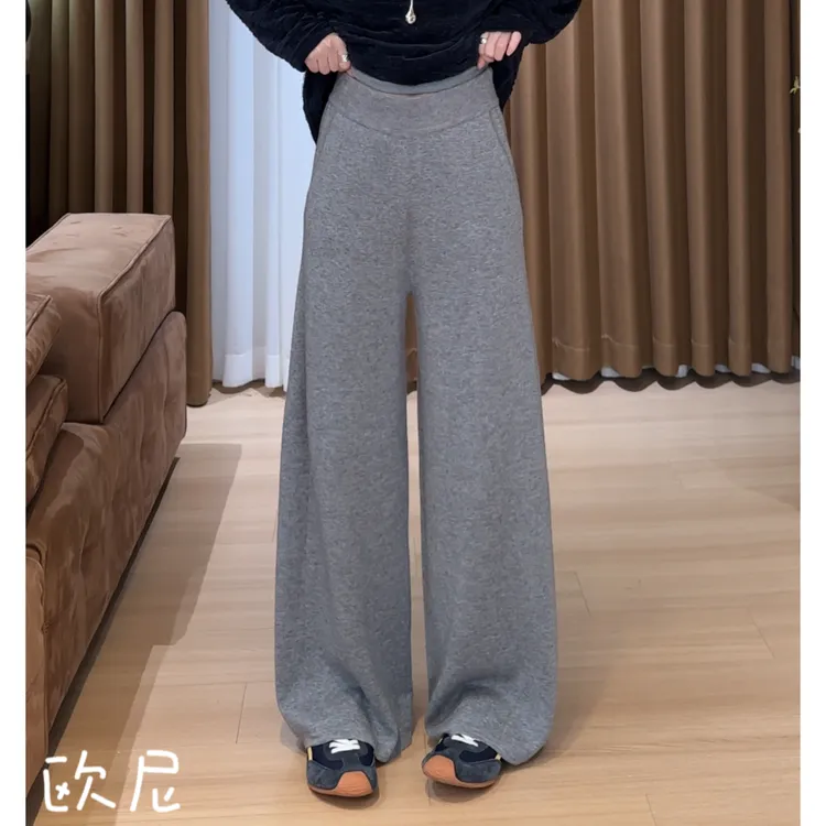 欧尼私服【瘦瘦裤】 2025早秋松紧腰窄版阔腿卫裤休闲裤2509C5705