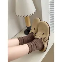 SA-138 五双女袜韩系时尚木耳边堆堆中筒袜