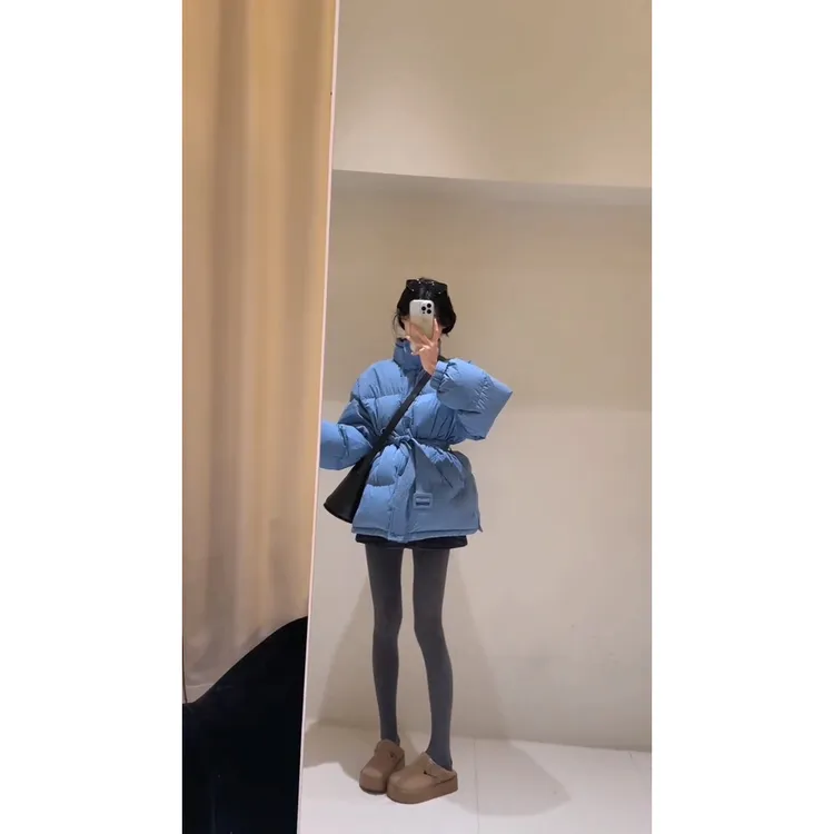 2025冬季新款时尚气质显瘦高级感韩系国标立领收腰羽绒服外套女