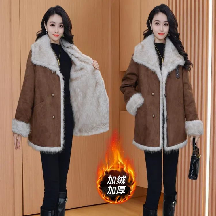 小香风毛呢外套女冬2025新款小个子气质高端加绒加厚品牌呢子大衣