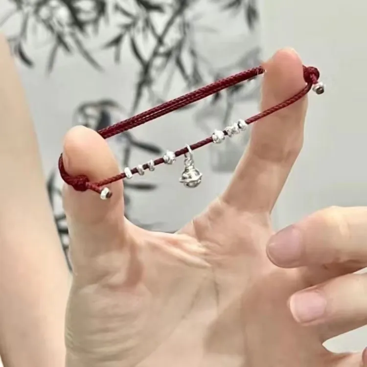 黄铜手链 【佳宝】铃声细碎铃铛手绳一步一响红绳手链情侣编织