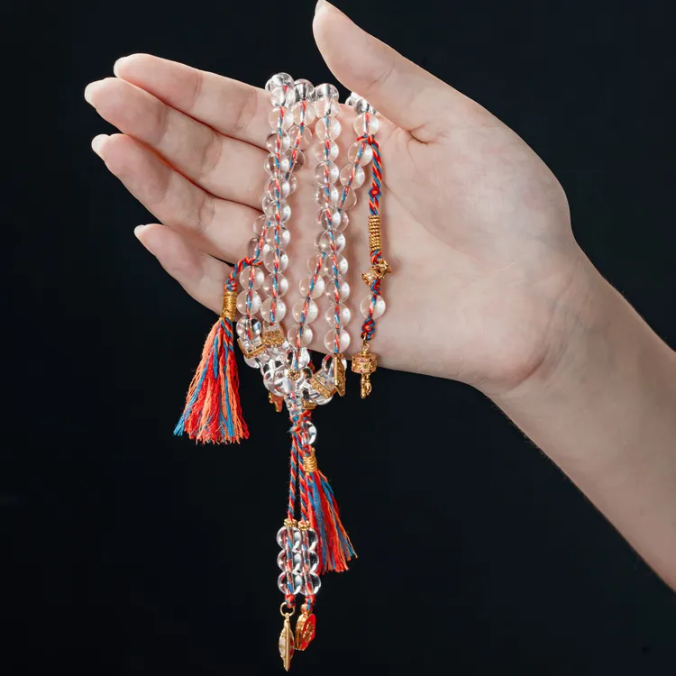 薛佳凝同款天然双A全净体白水晶6-10mm108念珠手链手持流珠