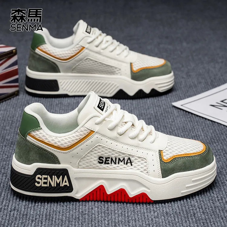 SENMA/森马男鞋夏季新款透气网面鞋防滑厚底增高百搭低帮潮流板鞋
