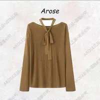 【AR0SE•正品】2025早秋新款时尚一字肩系带针织女3039