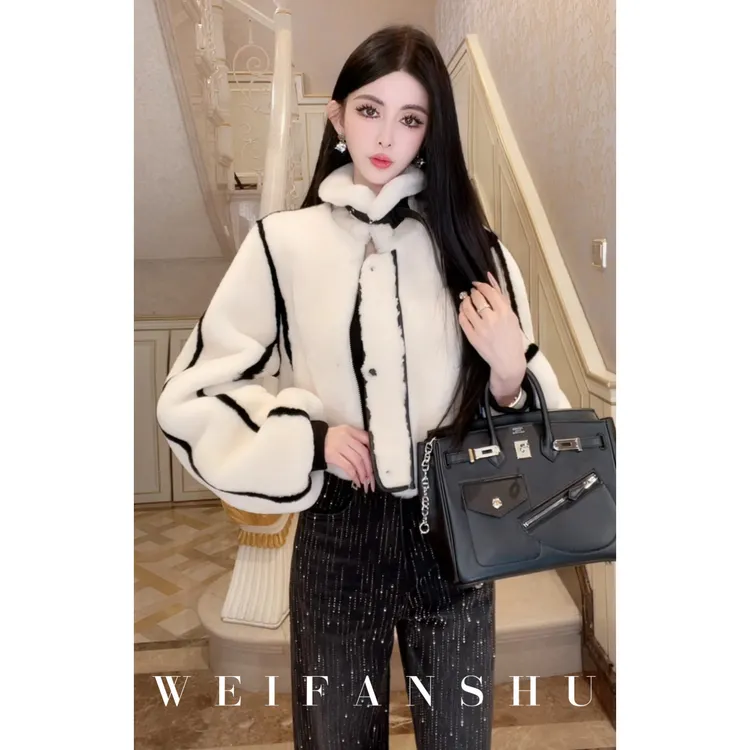 WEIFANSHU/魏凡舒【心跳节拍】秋冬新款羊毛羊皮皮毛一体皮草外套
