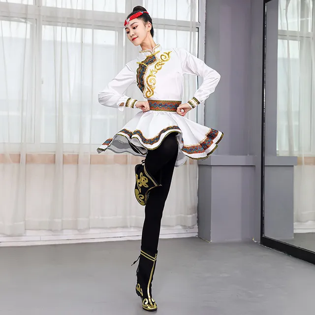 蒙古演出服女成人艺考舞表演蒙族服装少数民族考级蒙古袍舞蹈服装