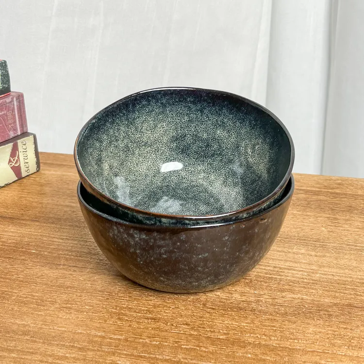 陶瓷碗复古窑变高级感家用沙拉碗碗高颜值好看餐具瑕疵K5B