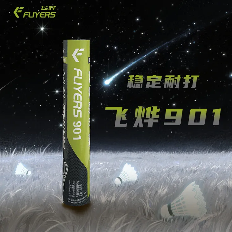 飞烨901号羽毛球12只装鹚鸪鸭毛片耐打兼顾飞行适合训练用球