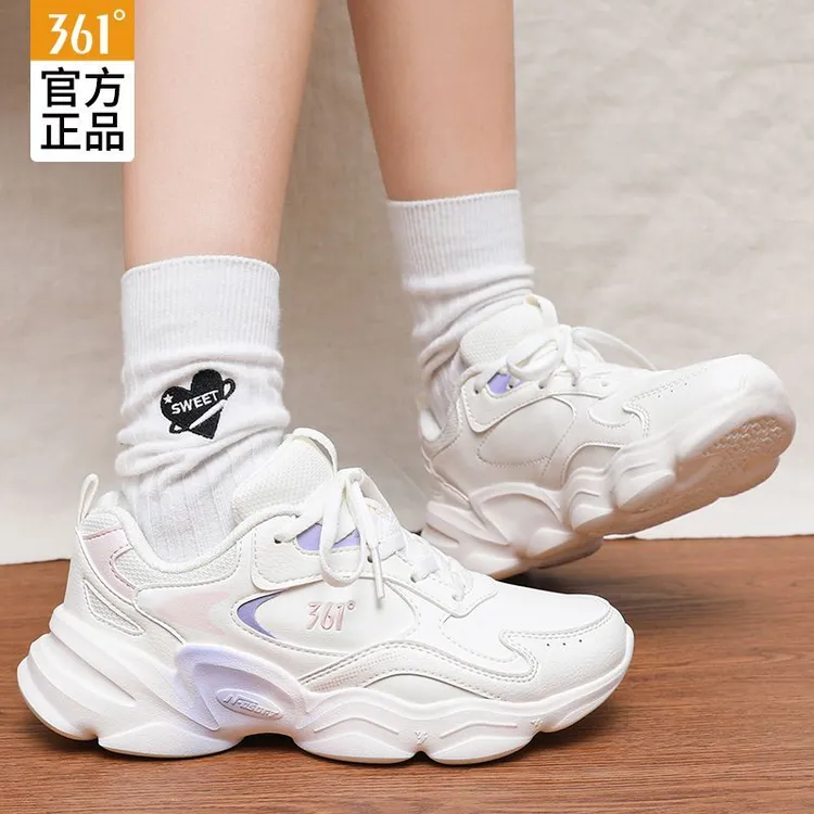 361°女鞋旗舰正品运动鞋户外软底跑步鞋皮面防水百搭学生休闲鞋子