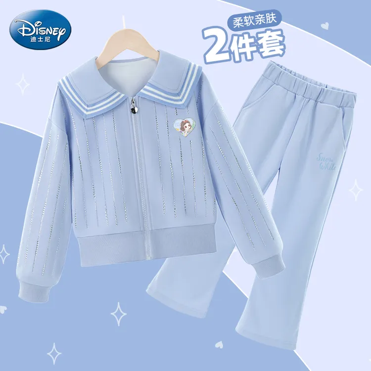 迪士尼中大童套装2025春秋套装小女孩6-12岁高级感两件套休闲大气