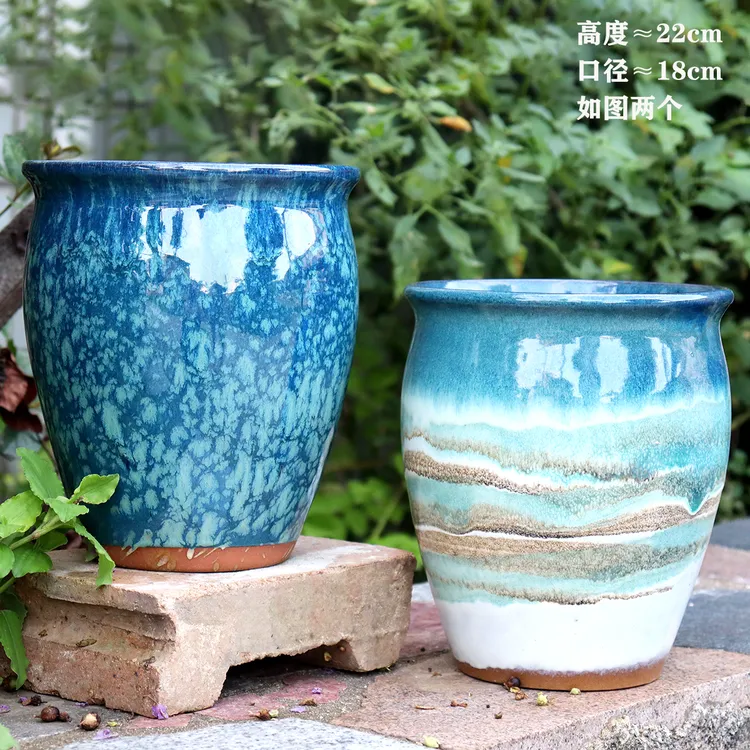 刘W2-38大口径花盆家用室内兰花多肉盆景绿植专用透气花盆