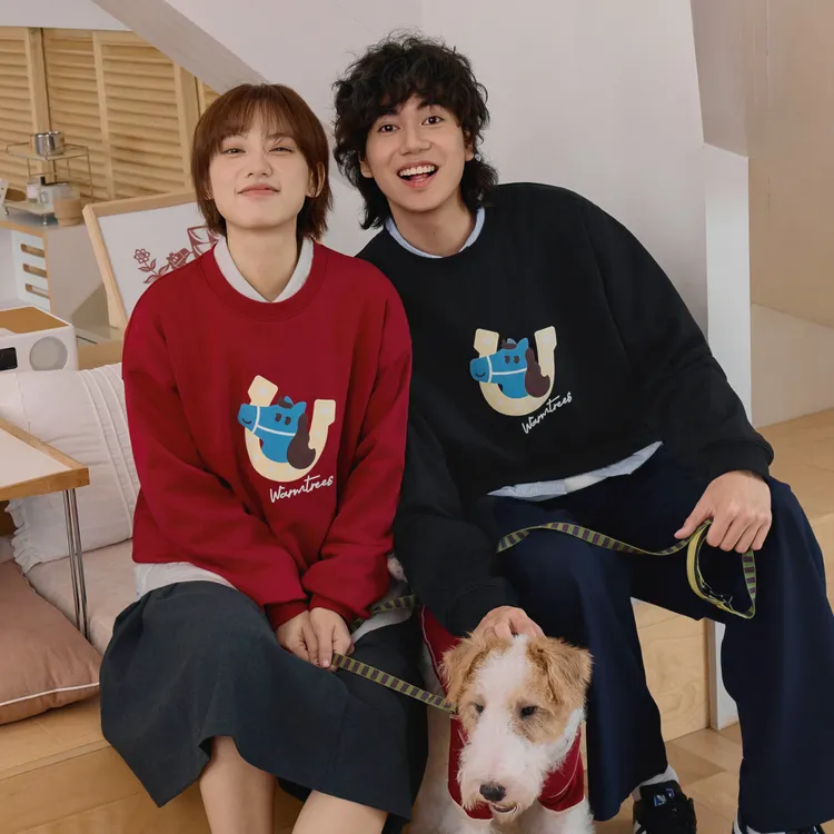 WARMTREES2026SS噗噜小马系列U型马蹄铁圆领卫衣