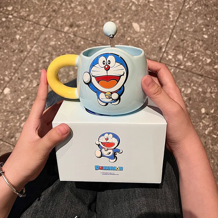 哆啦A梦正版授权马克杯高颜值可爱陶瓷杯子情侣水杯女生伴手礼品
