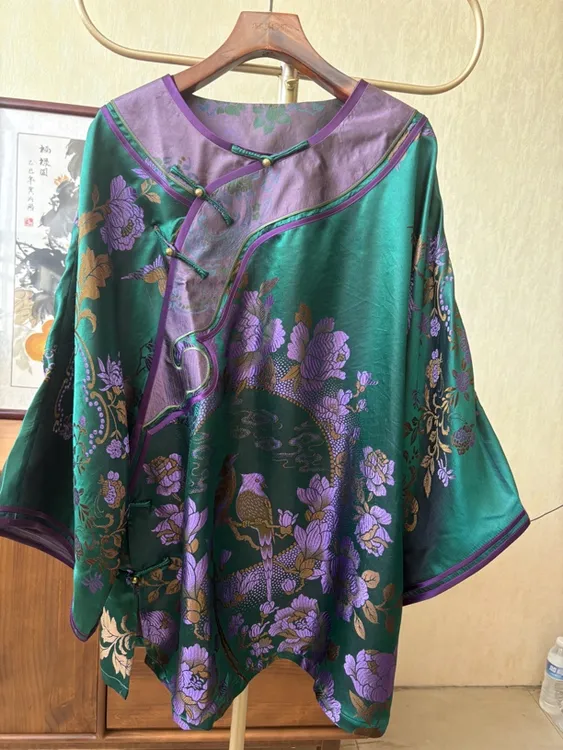 桑蚕丝老料珍品单层太太服