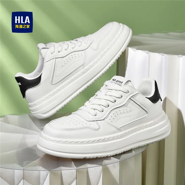 HLA/海澜之家男鞋冬季新款厚底增高小白鞋时尚百搭休闲鞋板鞋潮鞋