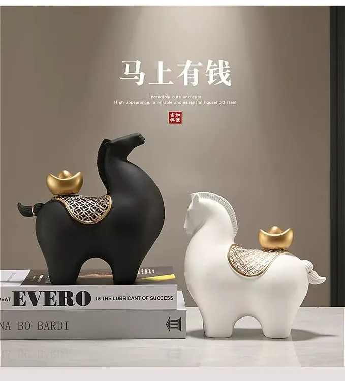 马上有钱轻奢摆件家居客厅玄关装饰品办公室店铺前台开业乔迁礼品