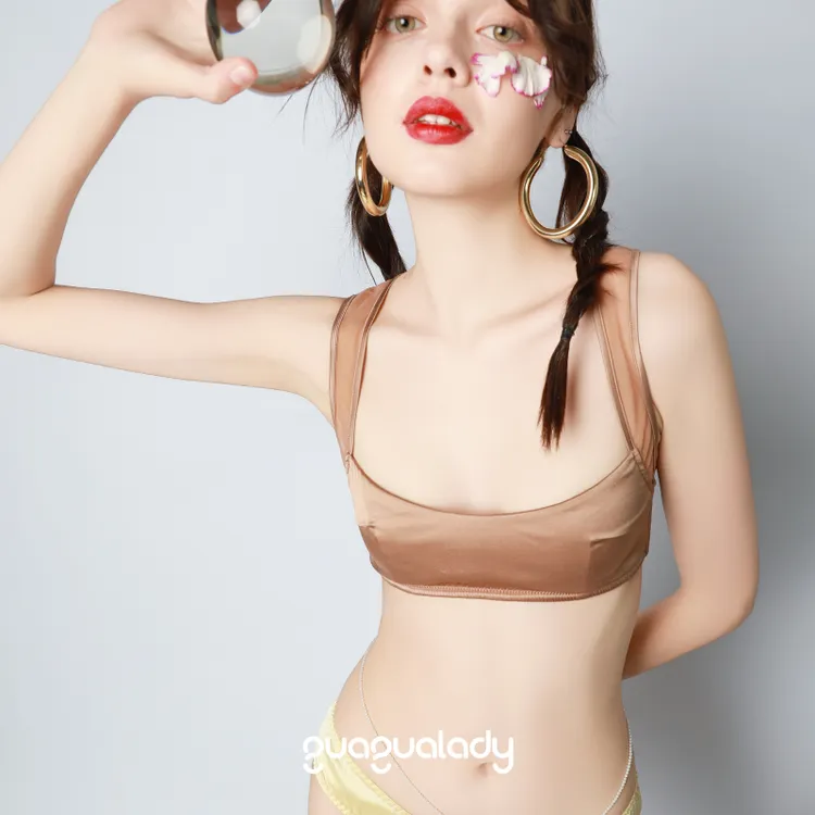 GUAGUALADY真丝内衣内衣女小胸聚拢型文胸夏天薄款2025新款