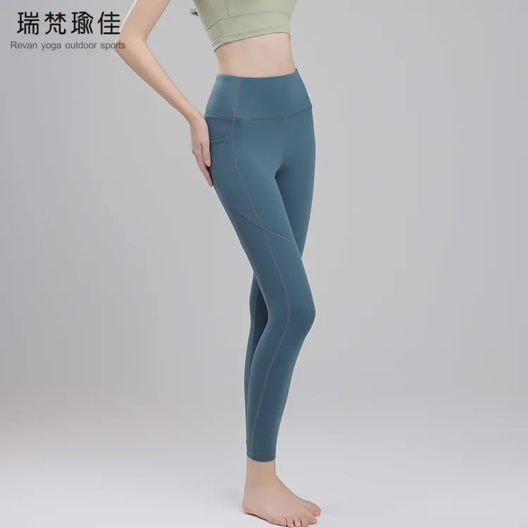 瑜伽裤女透气雾尴尬线提臀外穿高腰紧身收腹蜜桃大码显瘦运动裤