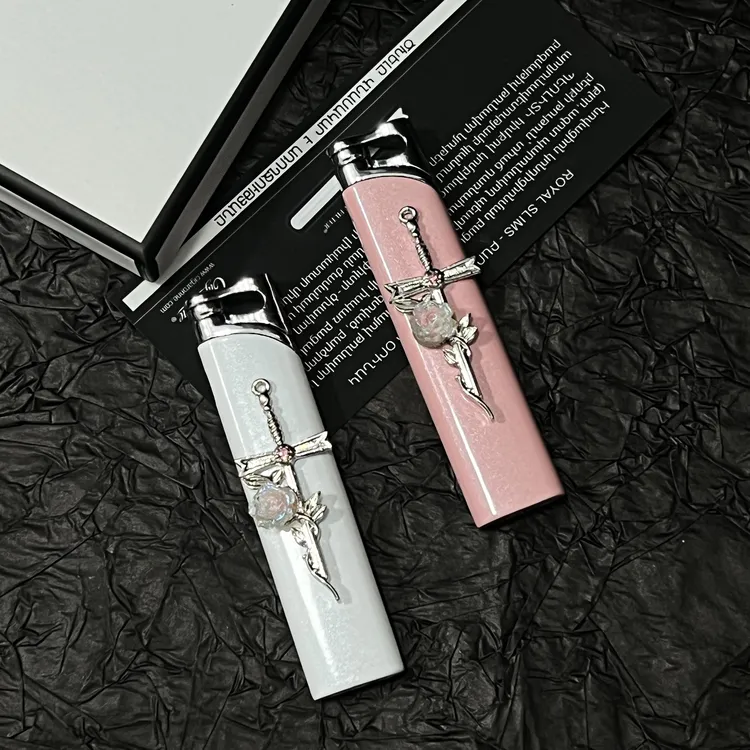 ins原创高颜值精致女生防风玫瑰粉焰充气打火机送男女生礼物