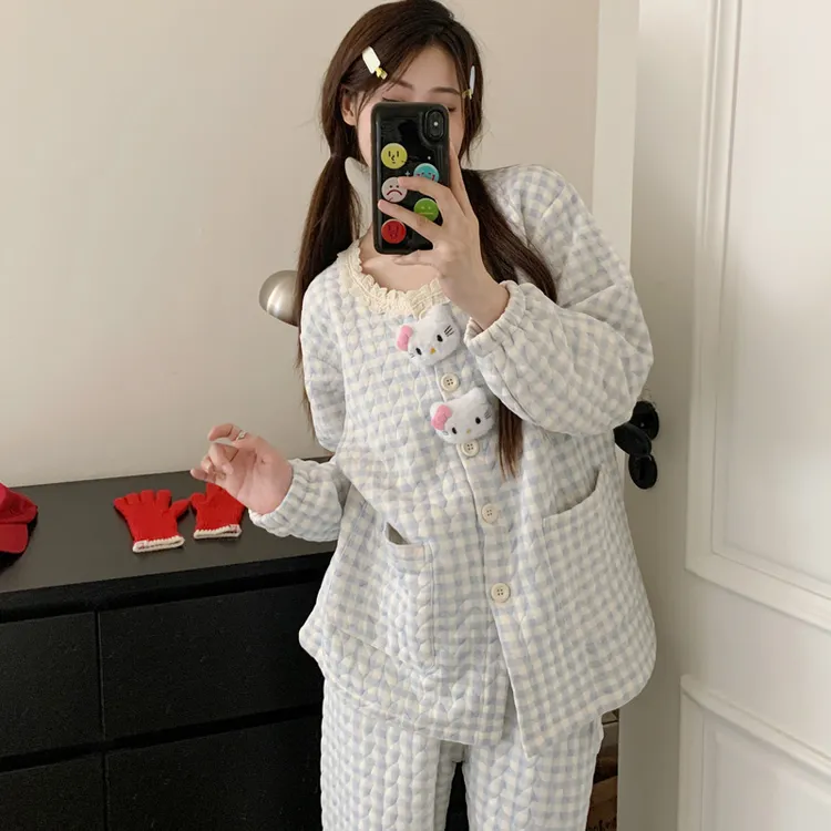 空气棉月子服11-12月份产妇秋冬季纯棉加厚产后哺乳孕妇睡衣喂奶