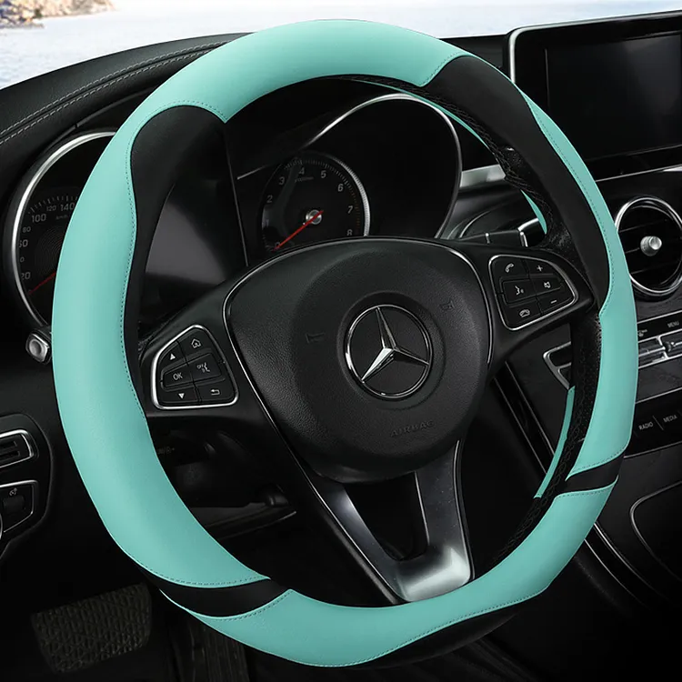 LSY四季A0033全皮汽车方向盘套简约运动内饰用品车把套子