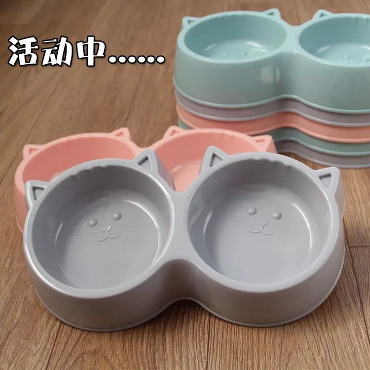 宠物猫双碗抗摔耐咬猫咪猫碗便宜狗猫宠物用品狗狗饭盆猫猫零食