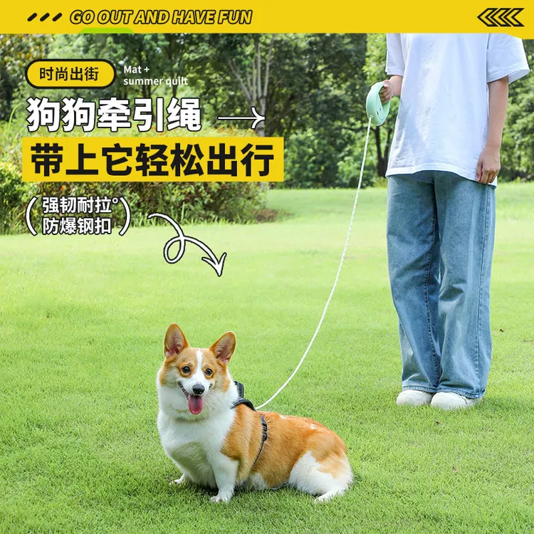 宠物多功能牵引绳外出遛狗绳子可斜跨解放双手小中大型犬牵引绳子