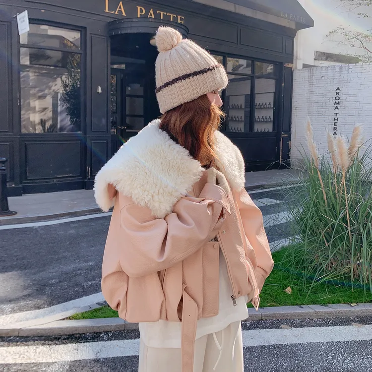 粉色小个子可爱减龄海军领羽绒服女2025冬季新款韩系加厚短款外套