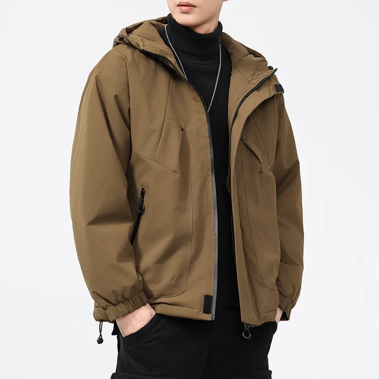 秋冬款男士连帽外套时尚潮牌帅气冬季宽松美式百搭长袖棉衣
