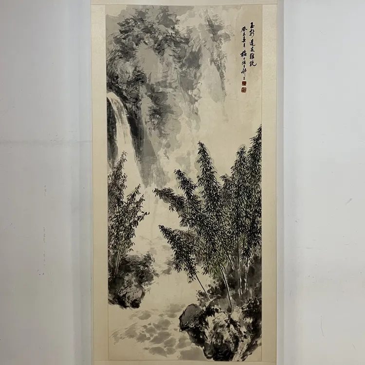 梅曰强山水立轴 尺寸134/58