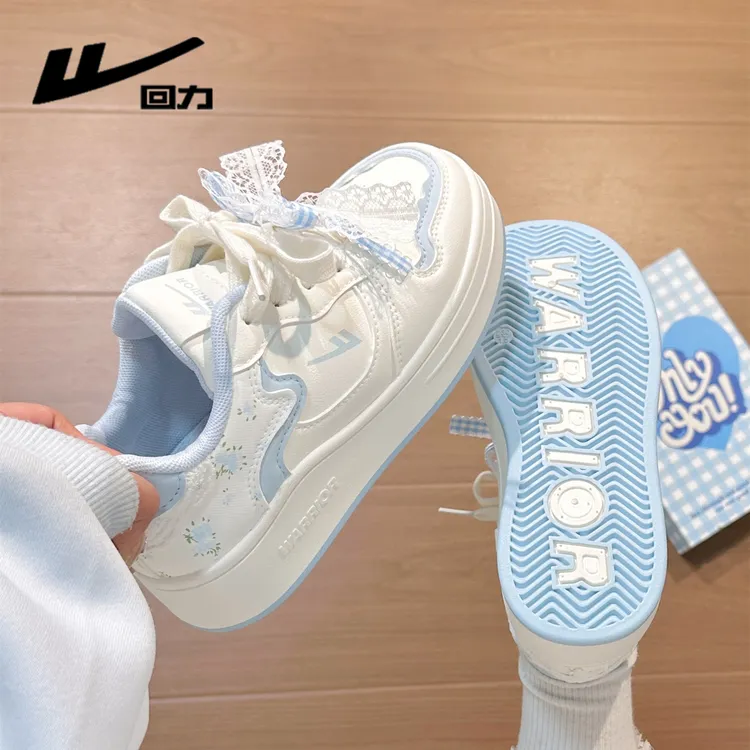 回力蝴蝶结板鞋女2026新款春季百搭增高小白鞋ins潮厚底休闲鞋子