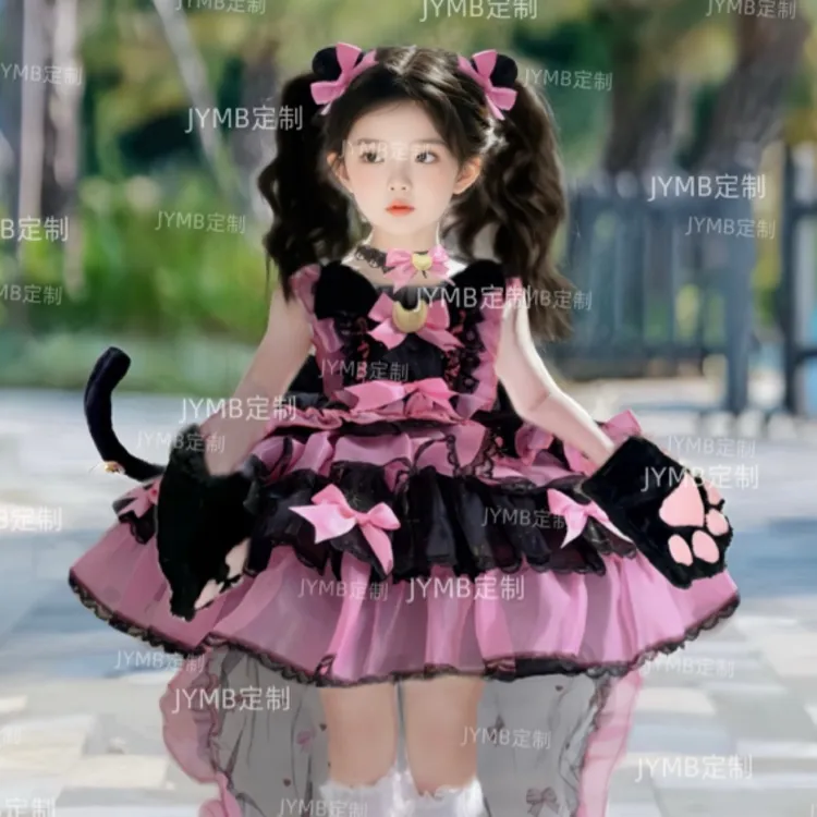 女童原创洛丽塔公主裙露娜猫咪万圣节cos儿童二次元美少女蓬蓬裙