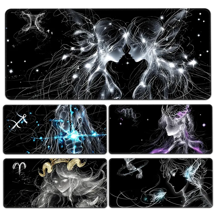十二星座鼠标垫推荐电脑配件高颜值电竞外设装备大号电脑桌垫定制