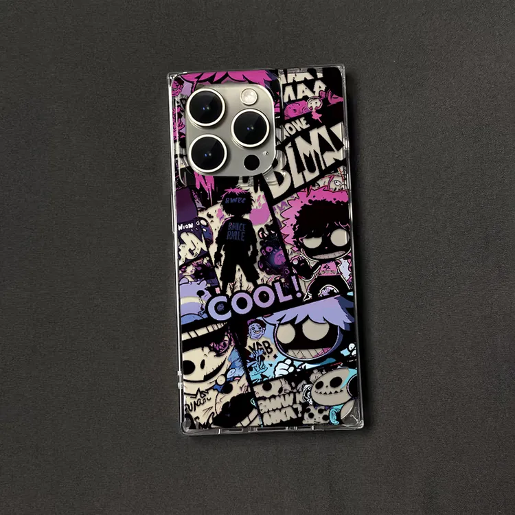 幽灵男孩插画方块壳适用苹果16pro/15promax手机壳iPhone14防13